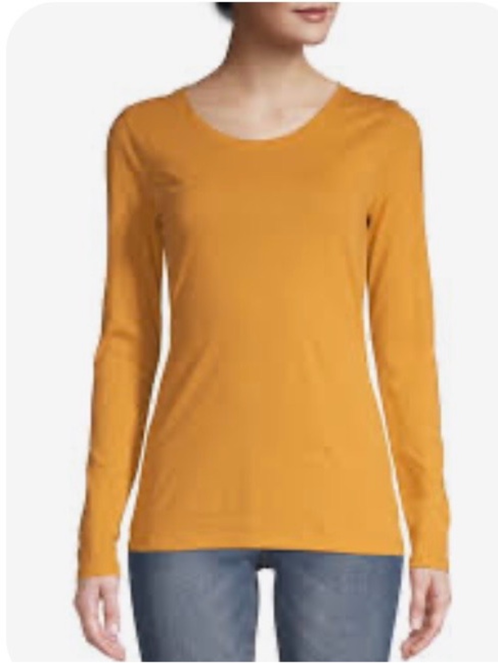 No Boundaries Long Sleeve Scoop Neck Top - Mustard Gold